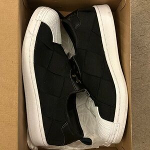 Adidas Originals Superstar Black Woven Slip On Shoes Womens Size 9